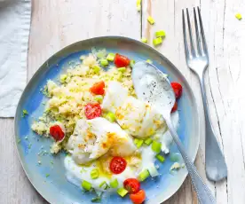 Lieu vapeur et couscous au citron vert