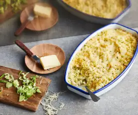 Gratin de coquillettes au poireau