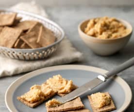 Fennel and Caraway Rye Crackers with Houmous