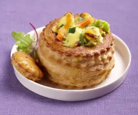 Vol-au-vent z mulami i kapustą włoską