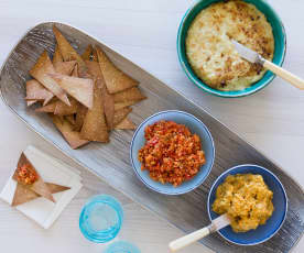 Tortillas di chia e quinoa alle tre salse