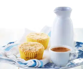 Muffins con crema de avellana y chocolate