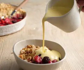 Summer Fruit Crumble with Crème Anglaise