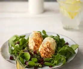 Goat's Cheese Eggs with Watercress and Beetroot