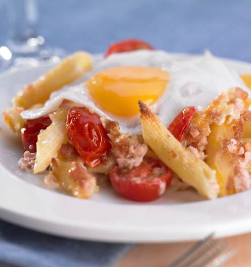 Nudelauflauf mit Leberkäse und Spiegelei - Cookidoo™– the official ...