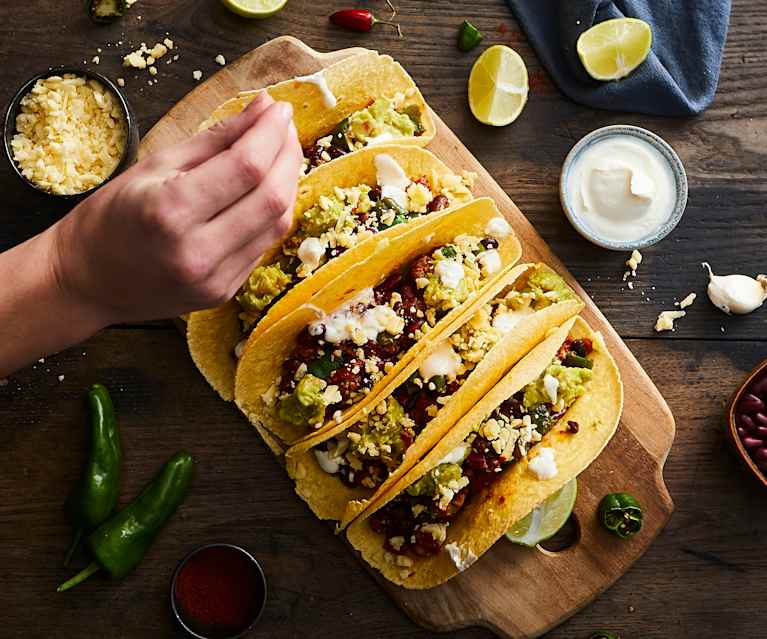 Tacos con chili di carne