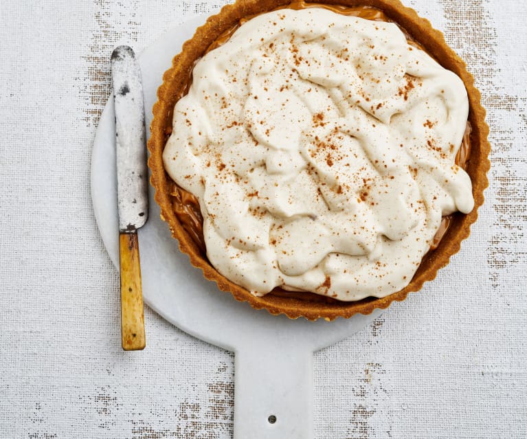 Tarte banoffee com espuma de banana