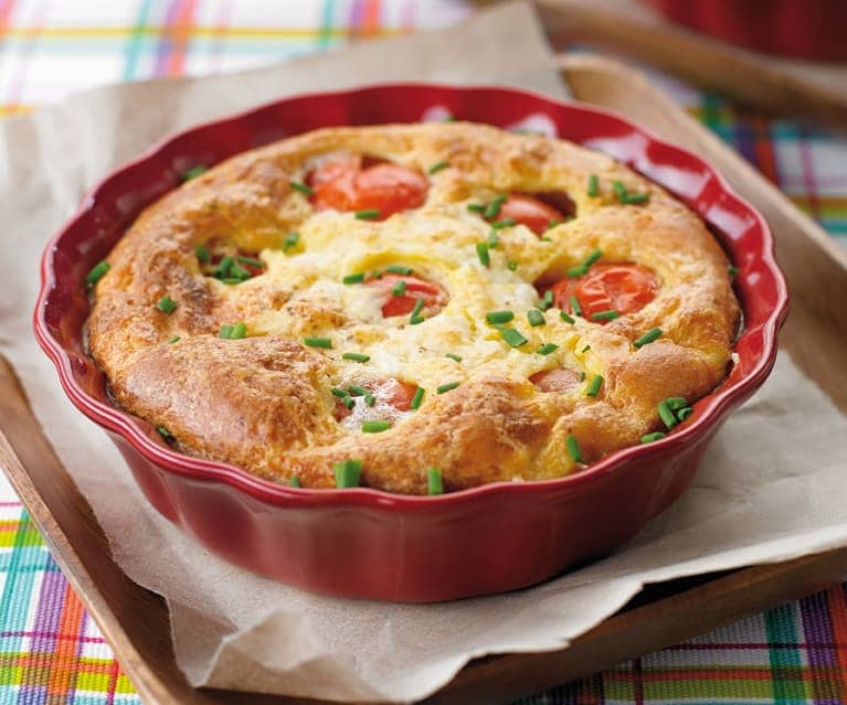 Clafoutis de tomate-cereja