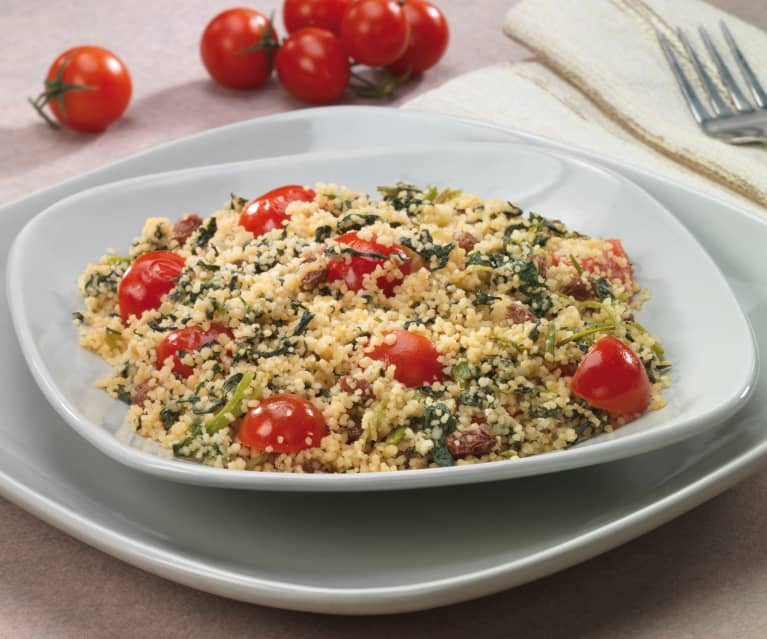 Cous cous spinaci e uvetta