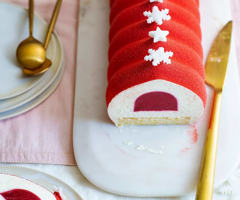 Bûche vanille et framboise