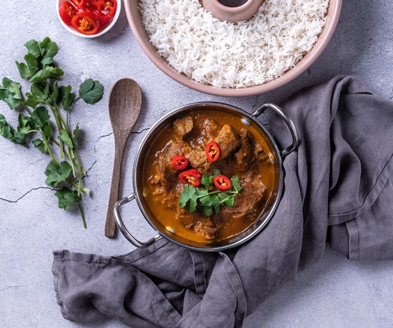 Creamy beef curry and rice