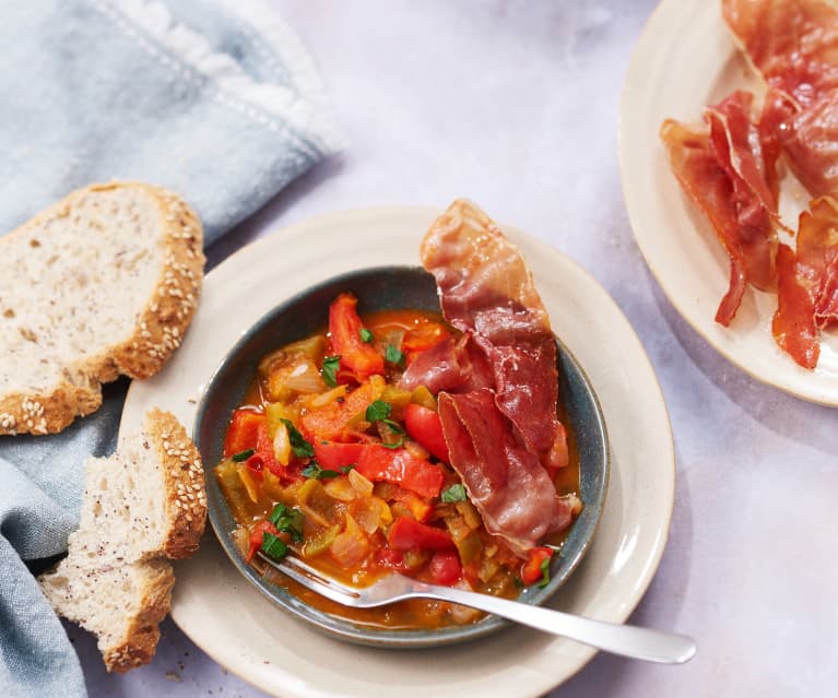 Piperade basquaise au jambon cru