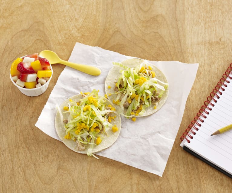 Chicken Soft Tacos with Fruit Salsa