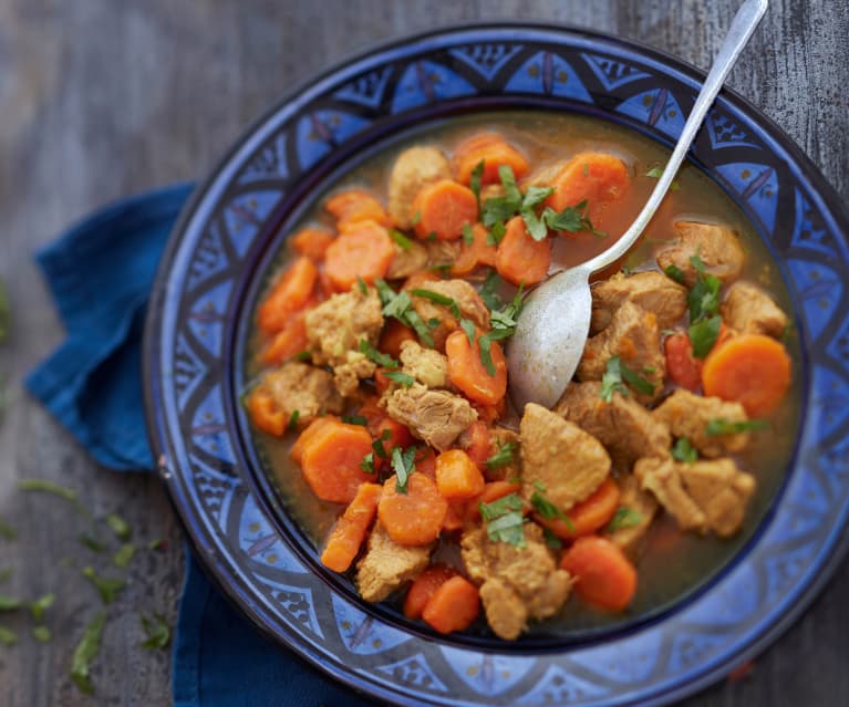 Sauté de veau aux carottes et aux épices