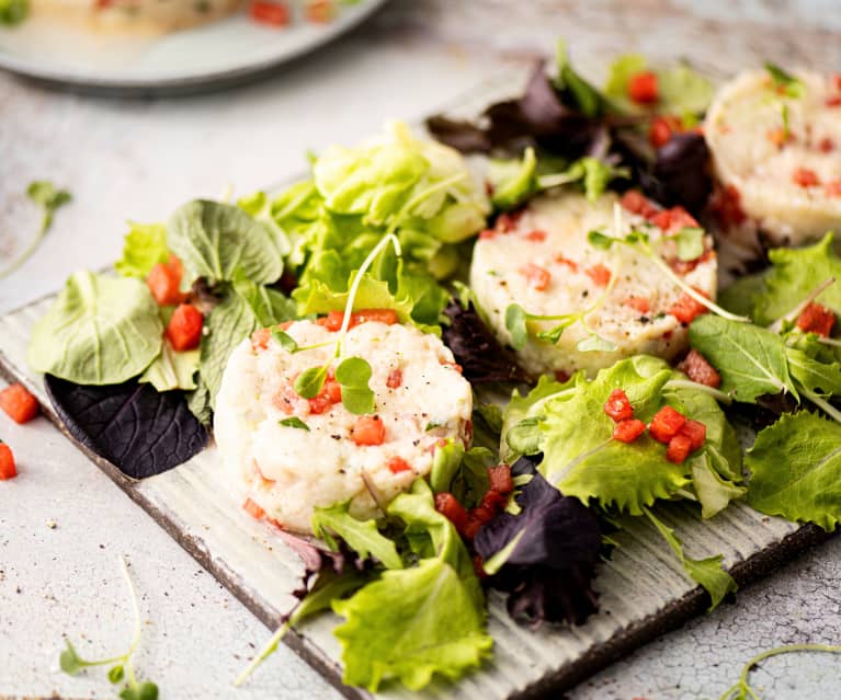 Tartar de bacalao y sandia