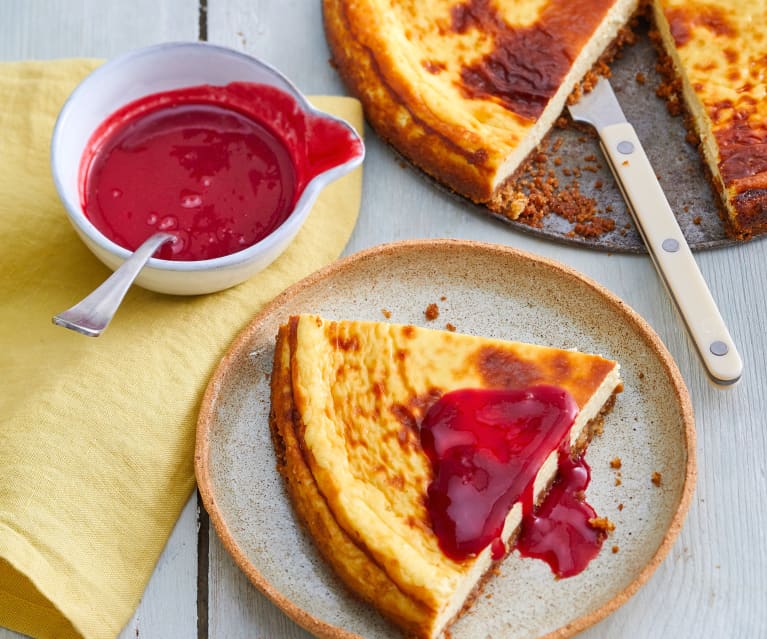 Cheesecake et coulis de fraises