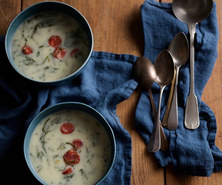 Caldo-verde com batata-doce 