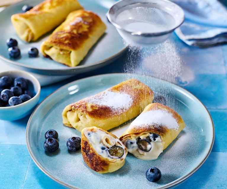 Blintzes mit Heidelbeerquark Blintzes mit Heidelbeerquark