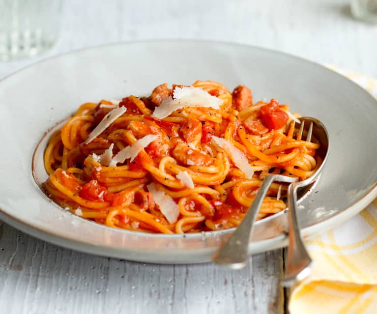 Spaghetti an Tomaten-Speck-Sauce - Cookidoo™– the official Thermomix®  recipe platform