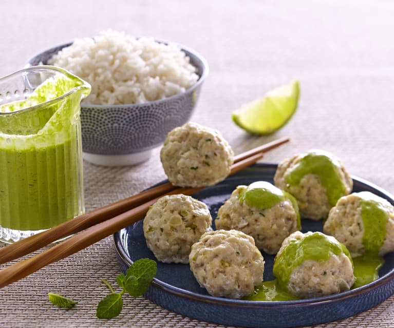 Boulettes de poisson sauce menthe-coco