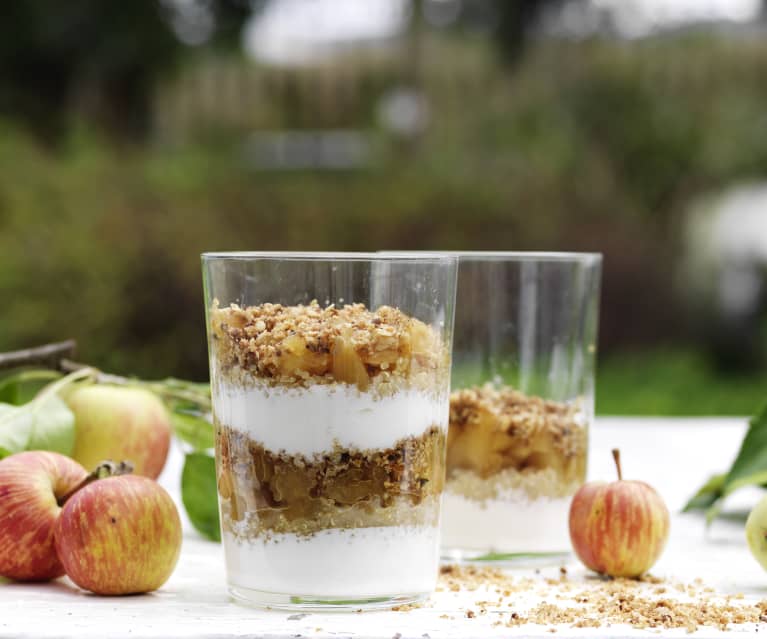 Yoghurt Parfait, Quinoa and Apple Crumble