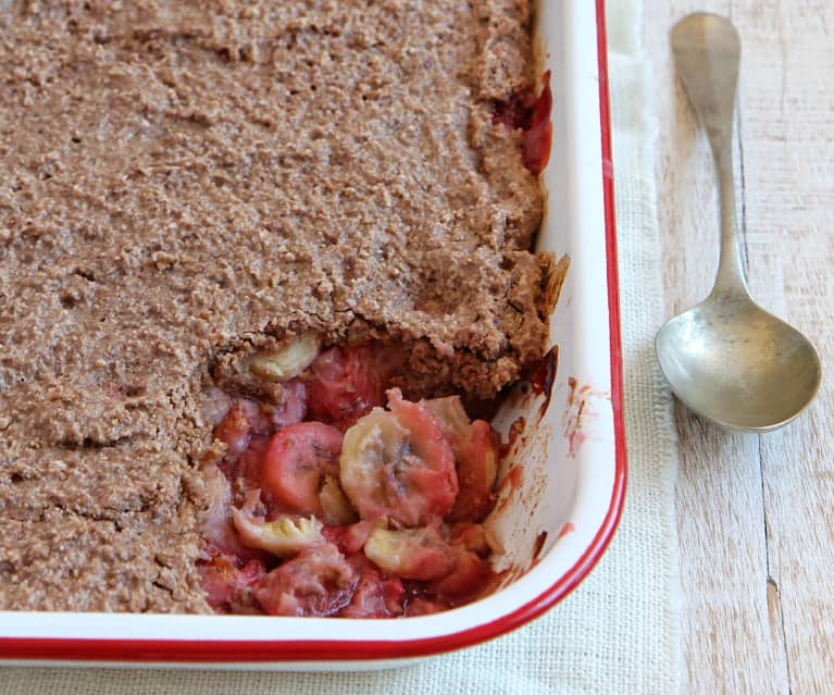 Crumble de banana y frutilla