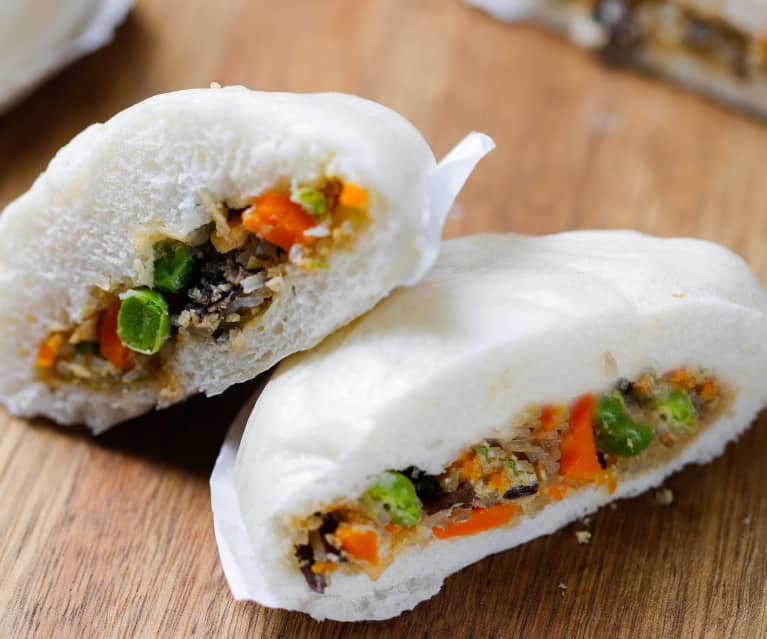 Bánh bao nhân nấm chay