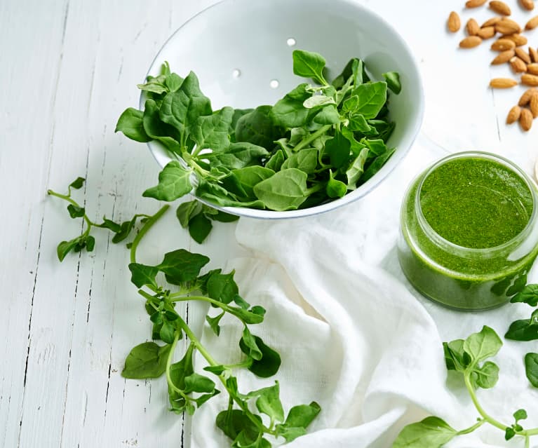 Salsa para pastas: pesto de espinaca