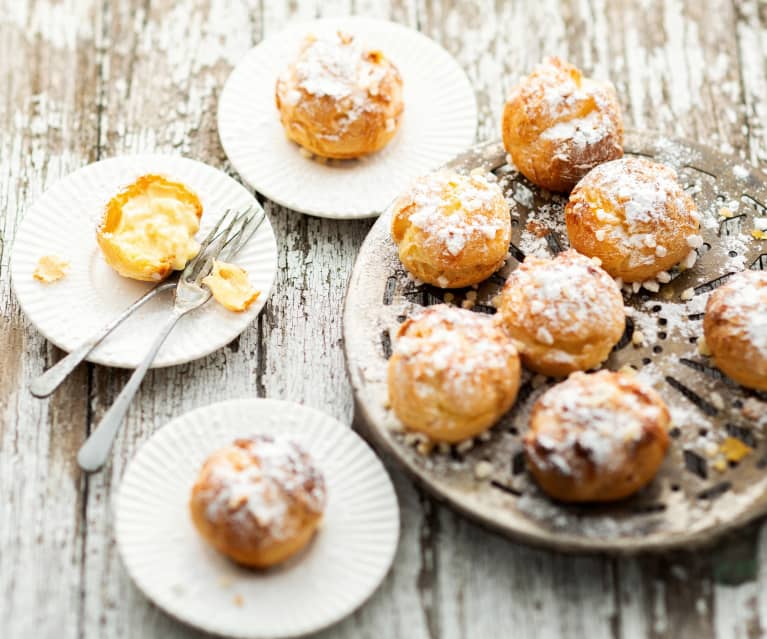 Petits choux à la crème diplomate façon Dune blanche