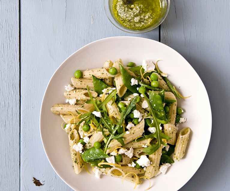 Salade de pâtes aux pois et pesto citron-menthe Salade de pâtes aux pois et pesto citron-menthe
