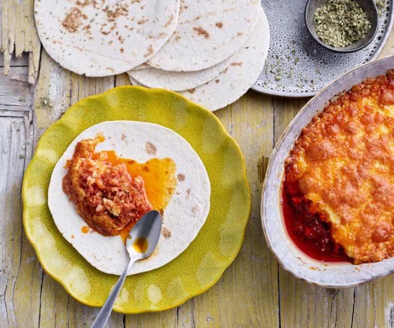 Chili mexicano de queijo e chouriço