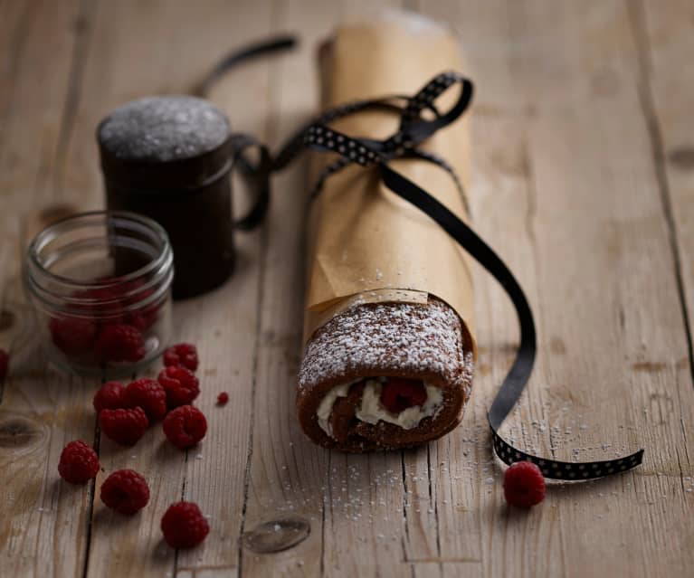 Torta de chocolate com recheio de mascarpone e framboesa