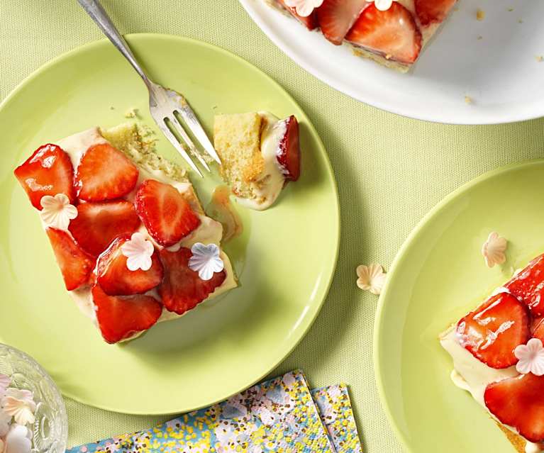 Erdbeer-Puddingkuchen