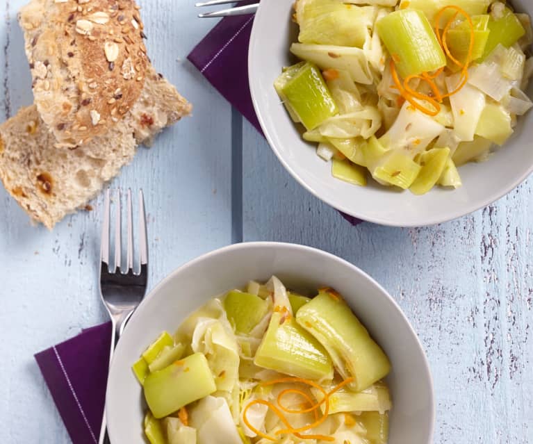 Fondue de poireau orange et cumin