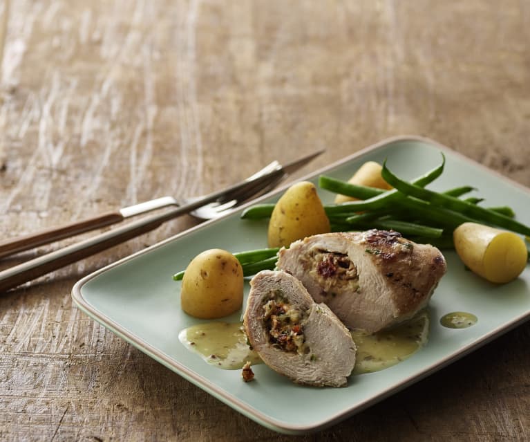 Cranberry and Camembert stuffed chicken