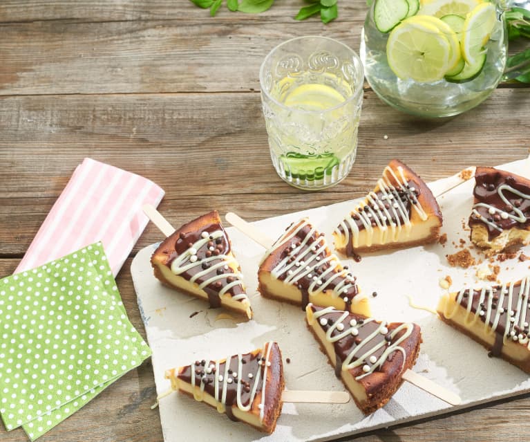 Paletas de cheesecake