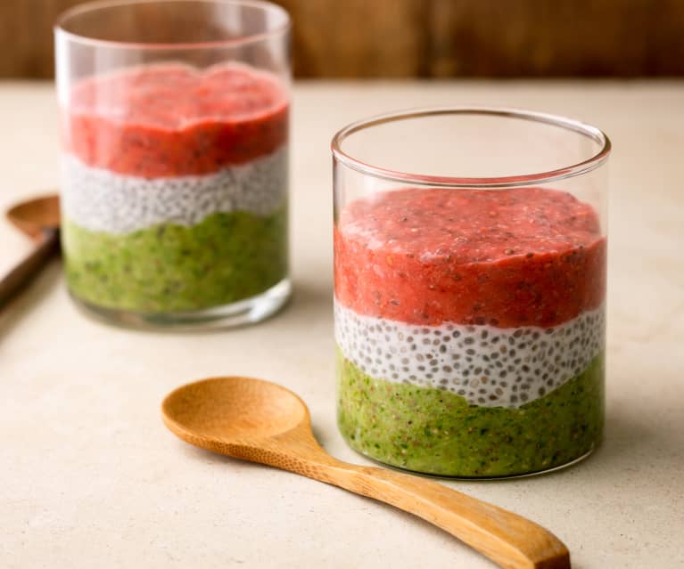 Kiwi and Raspberry Chia Pudding (No Added Sugar)