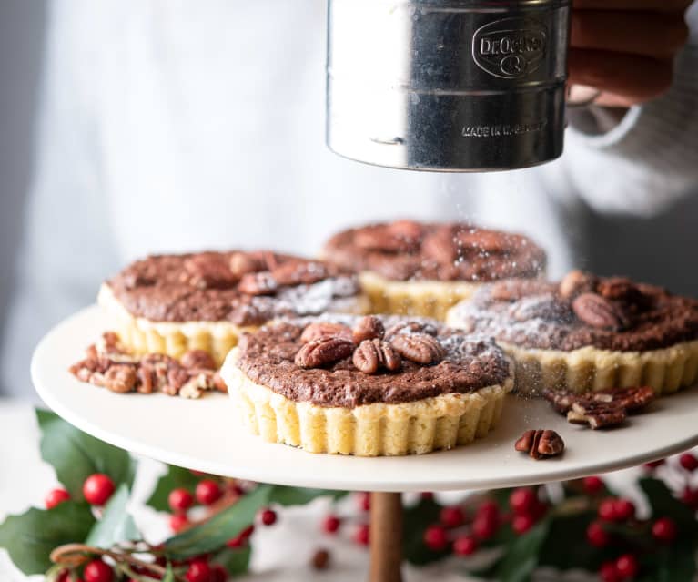 Tarteletes de chocolate e noz pecan