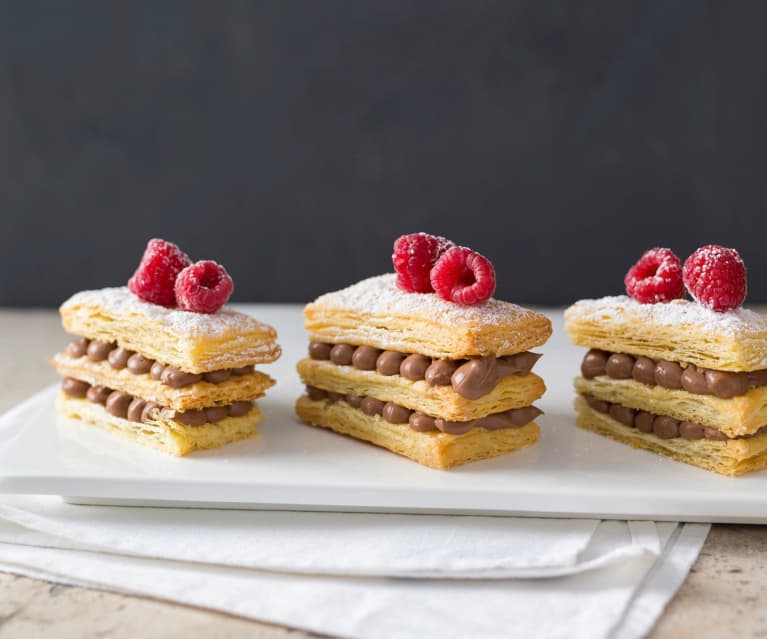 Chocolate custard mille feuille