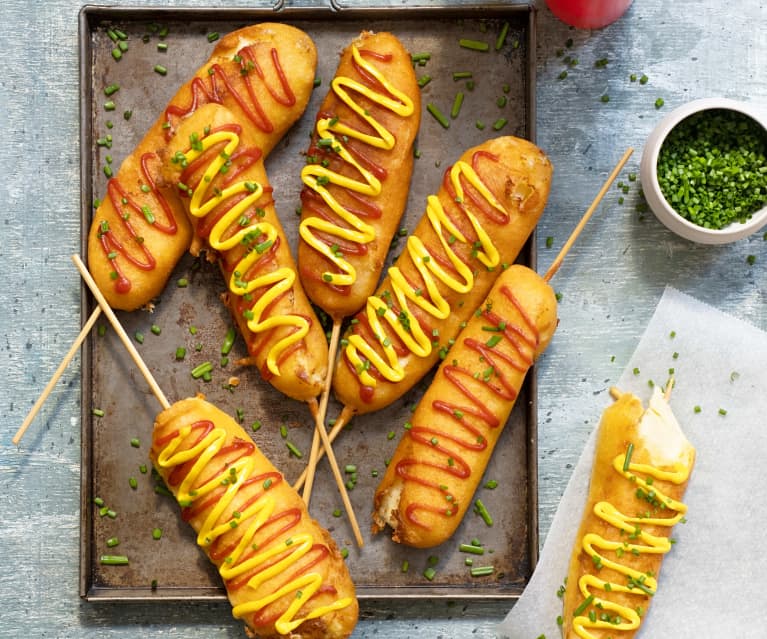 Corn dogs au fromage fondant