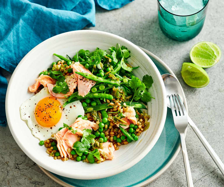 Salmon freekeh "nasi goreng" (Diabetes)