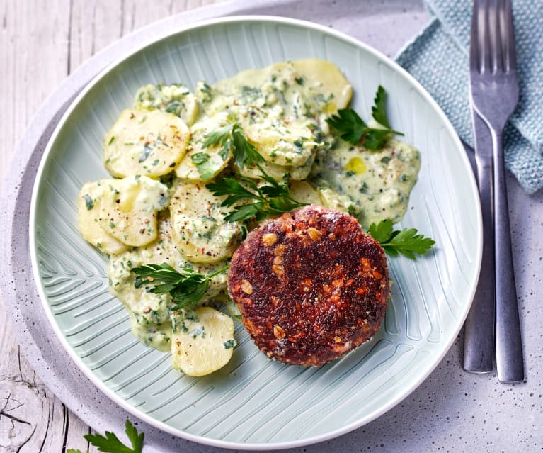 Vegane Frikadellen mit Kartoffelsalat