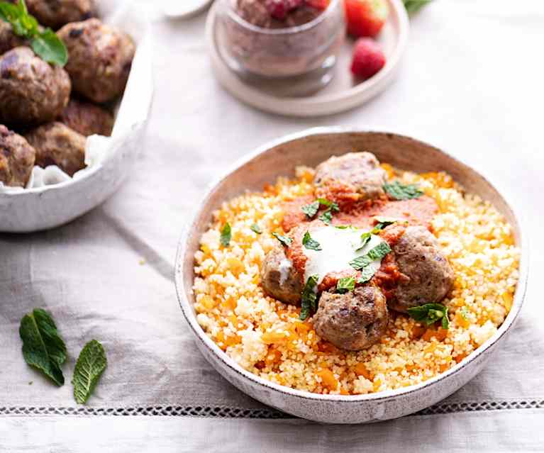 Menù: Polpette di agnello e cous cous piccante; mousse al cioccolato (Bimby Friend) Menù: Polpette di agnello e cous cous piccante; mousse al cioccolato (Bimby Friend)