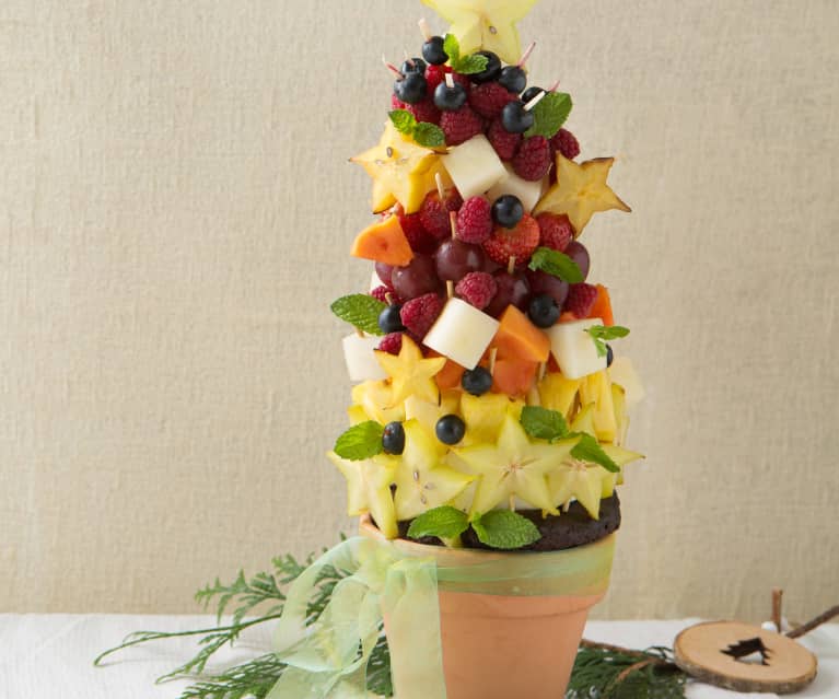 Árbol de Navidad con fruta natural