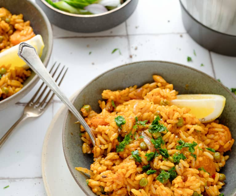 Arroz de tomate e legumes