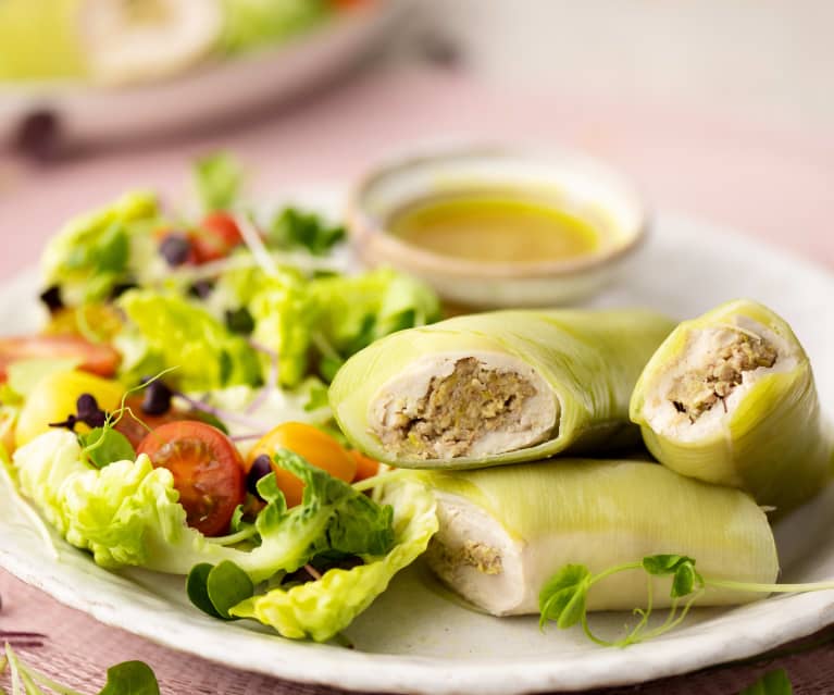 Leek Leaf Chicken Rolls