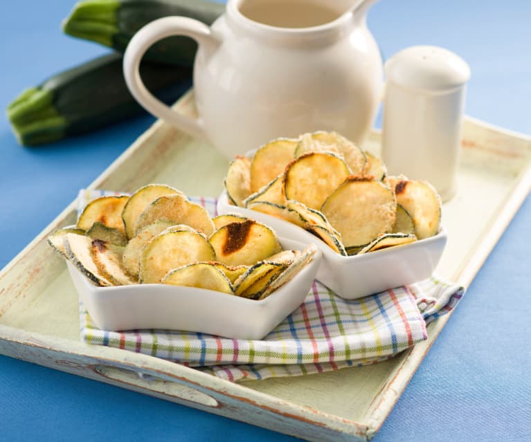 Chips de calabacín al parmesano