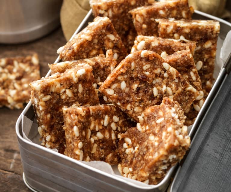 Barritas de arroz inflado con cacahuetes