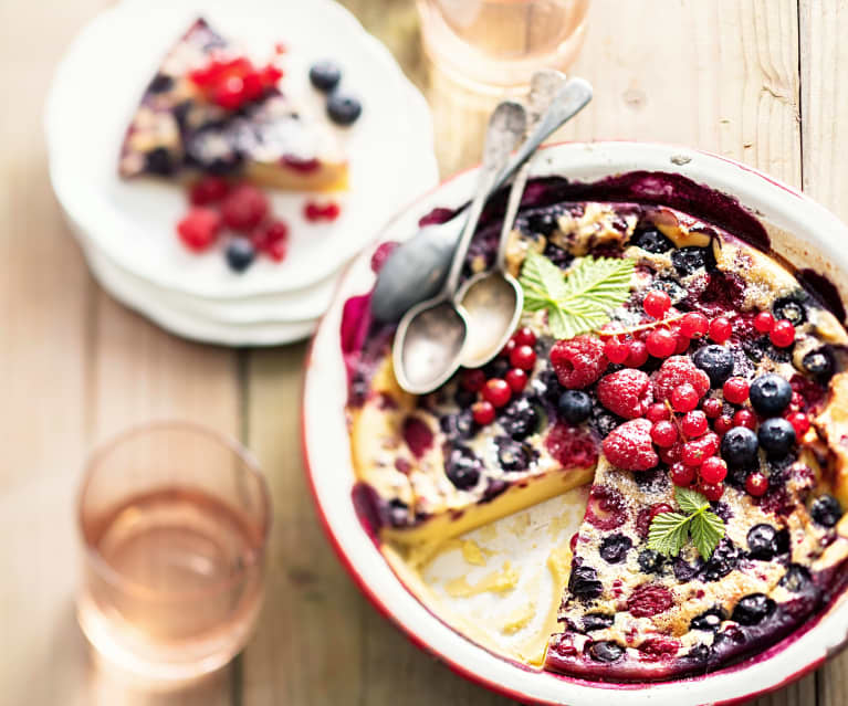 Clafoutis aux fruits rouges et lait de coco