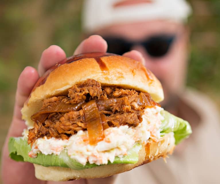 Hamburguesas pulled pork con coleslaw (Cocción lenta)